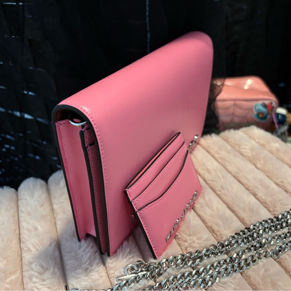 Marc Jacobs Pink Saffiano leather Crossbody Bag and Card Holder Set Like new! - Picture 5 of 16
